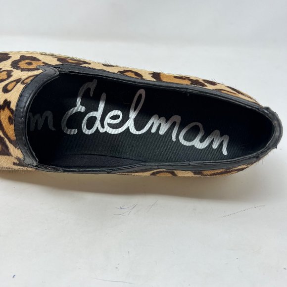 Sam Edelman Leopard Cheetah Loafers Hair Leather Loafers 9M Mob Wife Maximalist - Picture 7 of 9